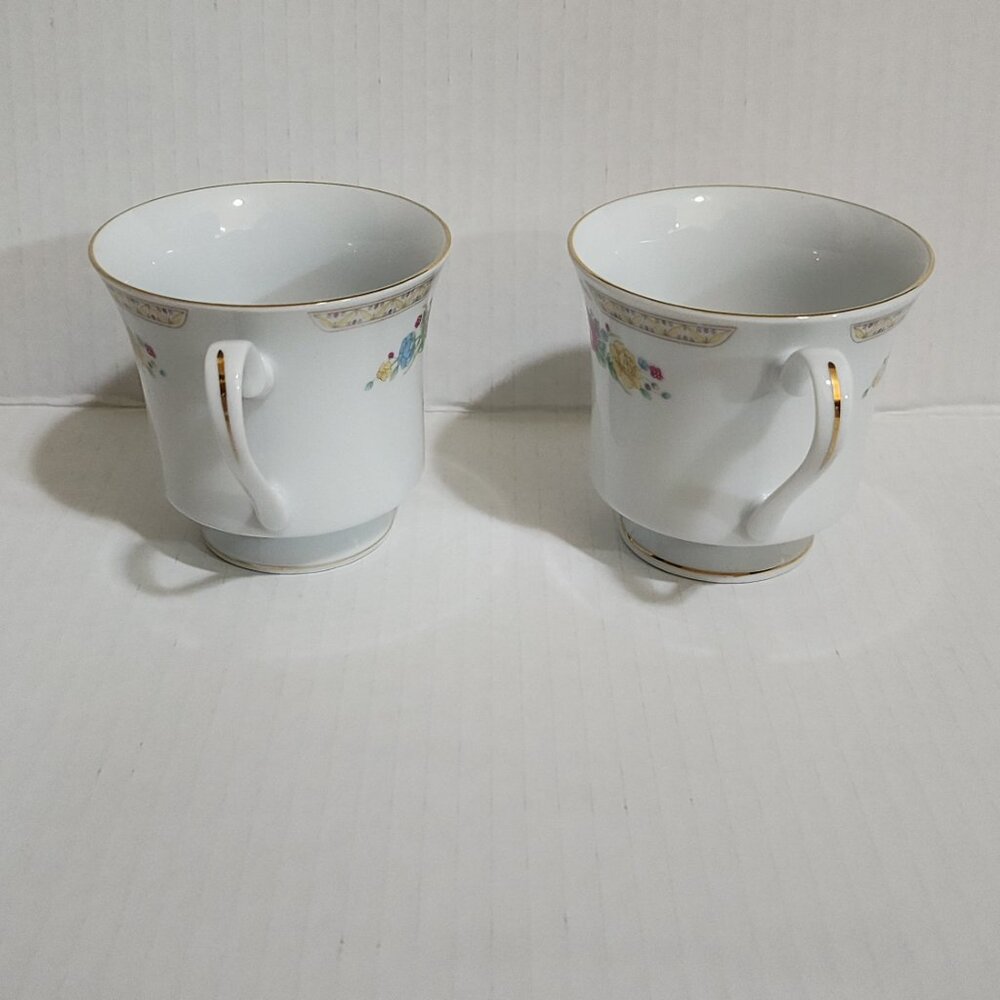 Crown Ming Fine China Jian Shiang Tranquility Footed Cup White Floral - Picture 5 of 8